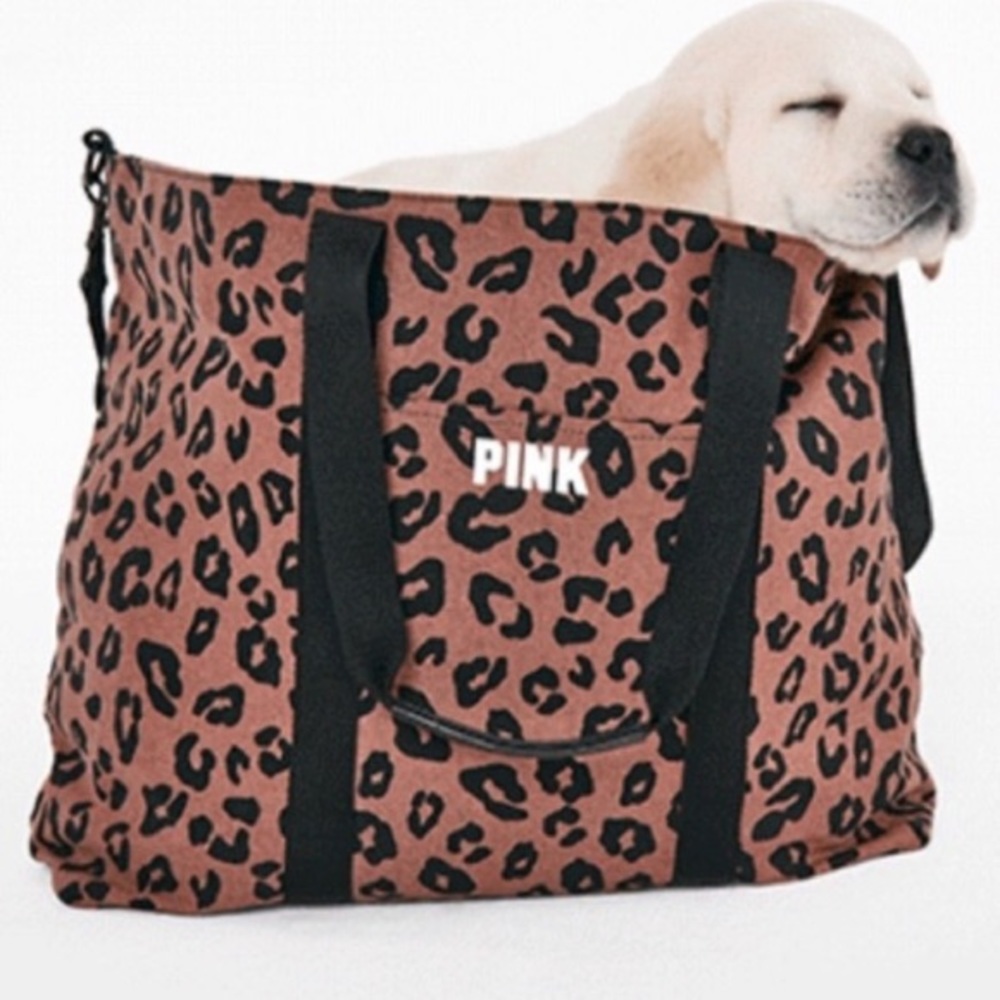 Pink victoria’s Secret cheetah tote bag